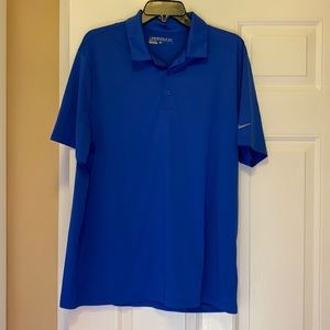 Nike Gold dri-fit blue polo.